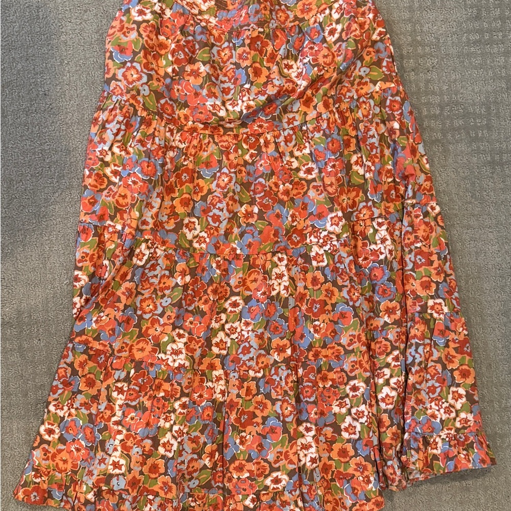House of Harlow 1960 Orange Floral Circle Skirt